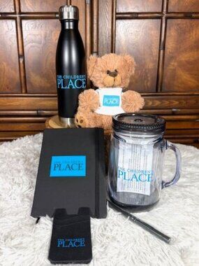The Children's Place 5pc Plush Bear Water Bottle Mug Journal Card Carrier Set